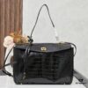 Large Crocodile-Embossed BALENCIAGA Paris Rodeo Series Handbag & Crossbody Bag