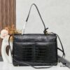 Large Crocodile-Embossed BALENCIAGA Paris Rodeo Series Handbag & Crossbody Bag