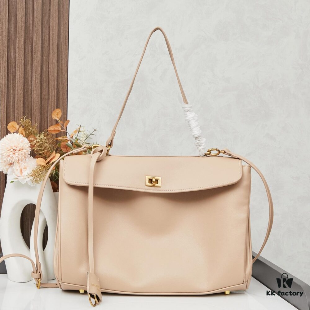 6930de406e68136f4d9b1ee0 Large Smooth Leather BALENCIAGA Paris Fashion! RODEO Series Handbag Crossbody Bag with Box