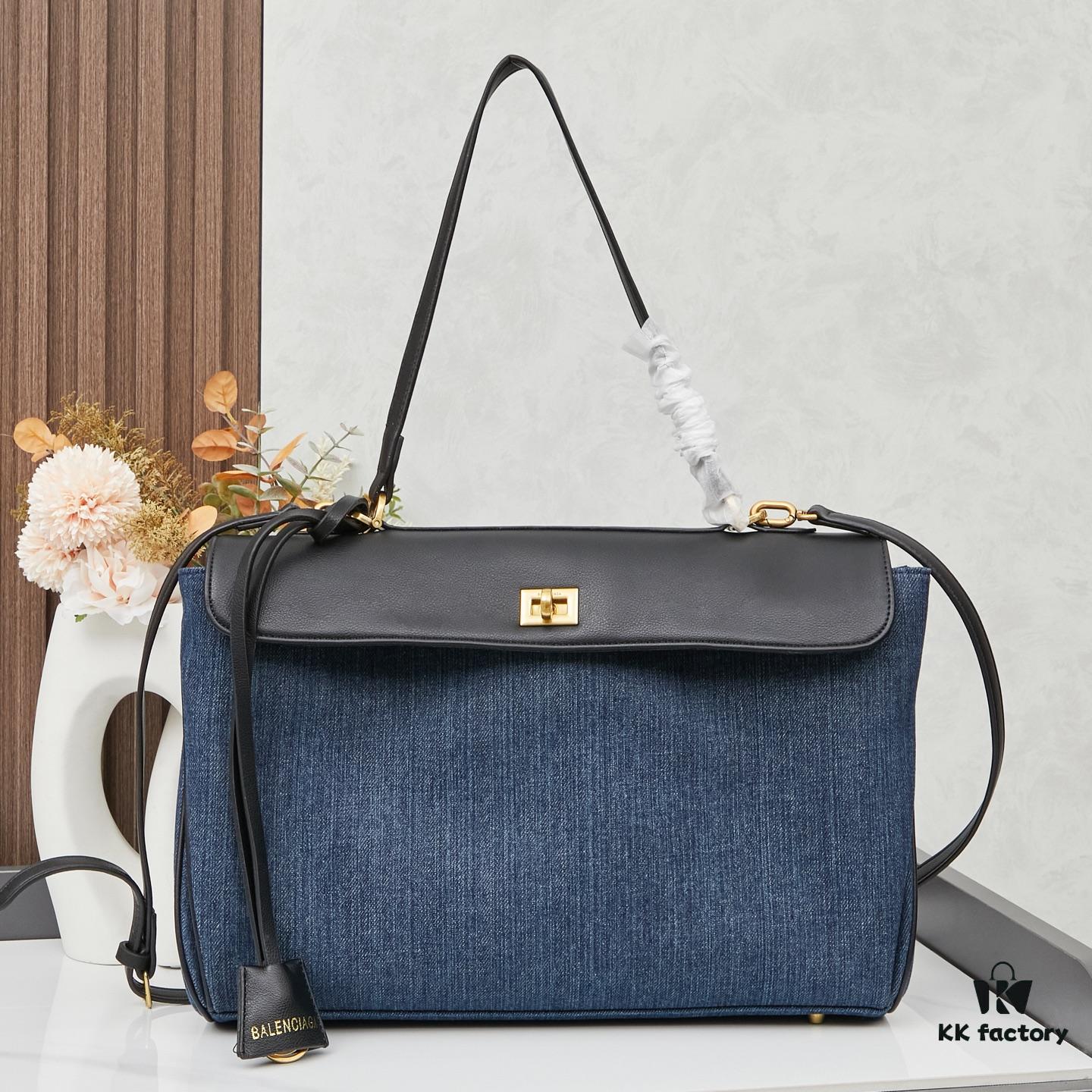 6930de5d6e68136f4d9b1efd Large Fabric and Leather Bag with Box BALENCIAGA Paris! RODEO Series – Latest Model Handbag Crossbody Bag