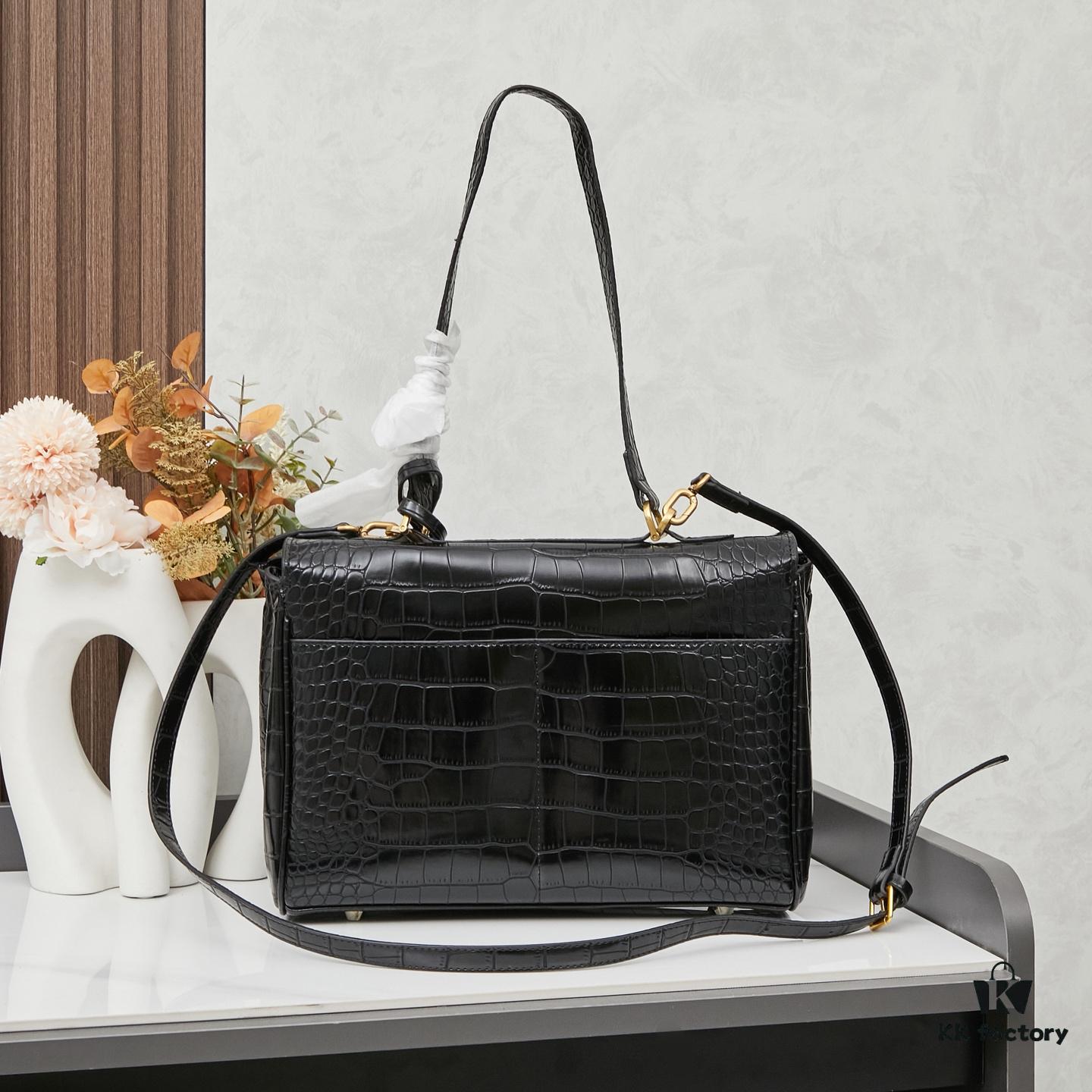 6930dea26e68136f4d9b1f3c Mini Crocodile Embossed BALENCIAGA Paris! RODEO Series Handbag Crossbody Bag