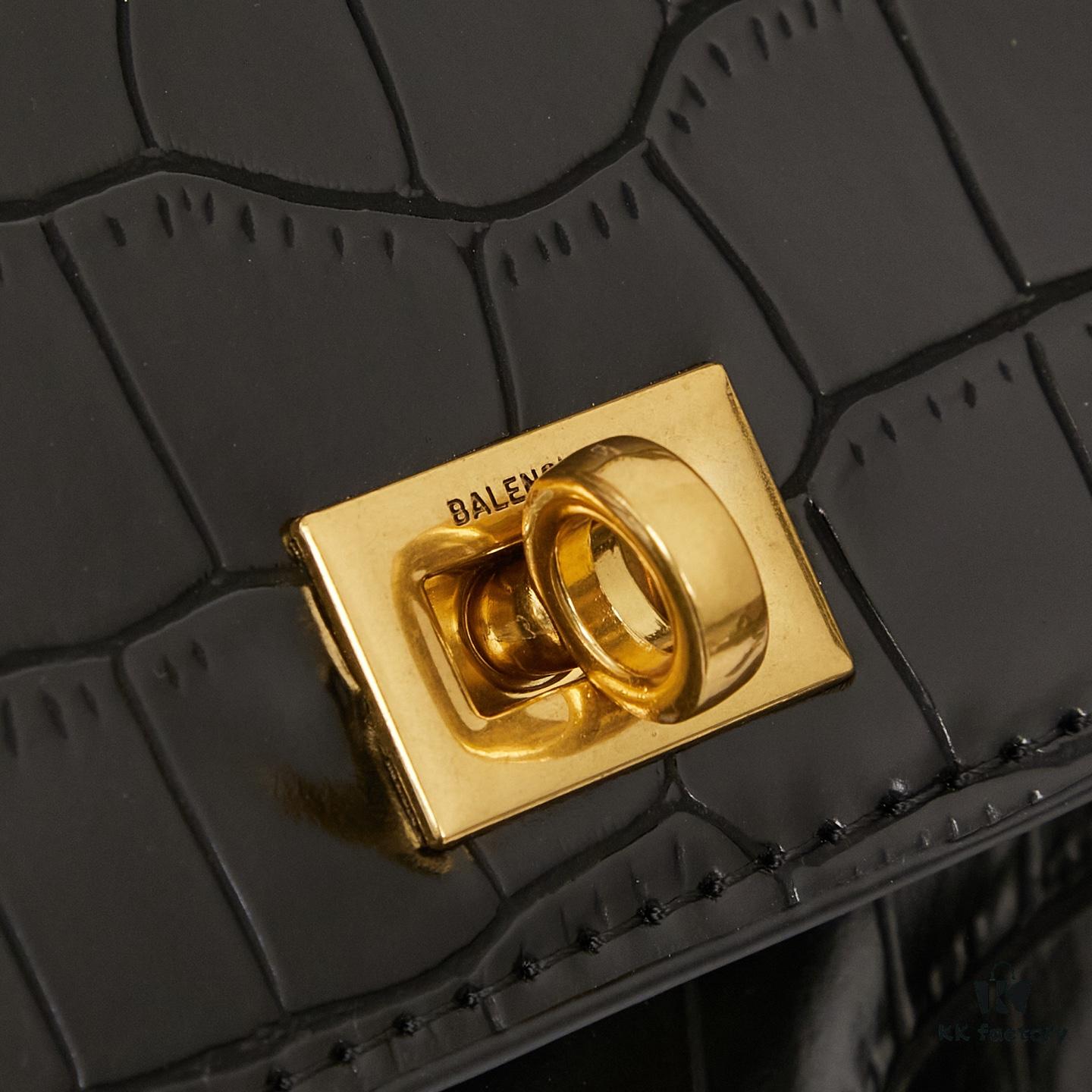 6930dea46e68136f4d9b1f3e Mini Crocodile Embossed BALENCIAGA Paris! RODEO Series Handbag Crossbody Bag