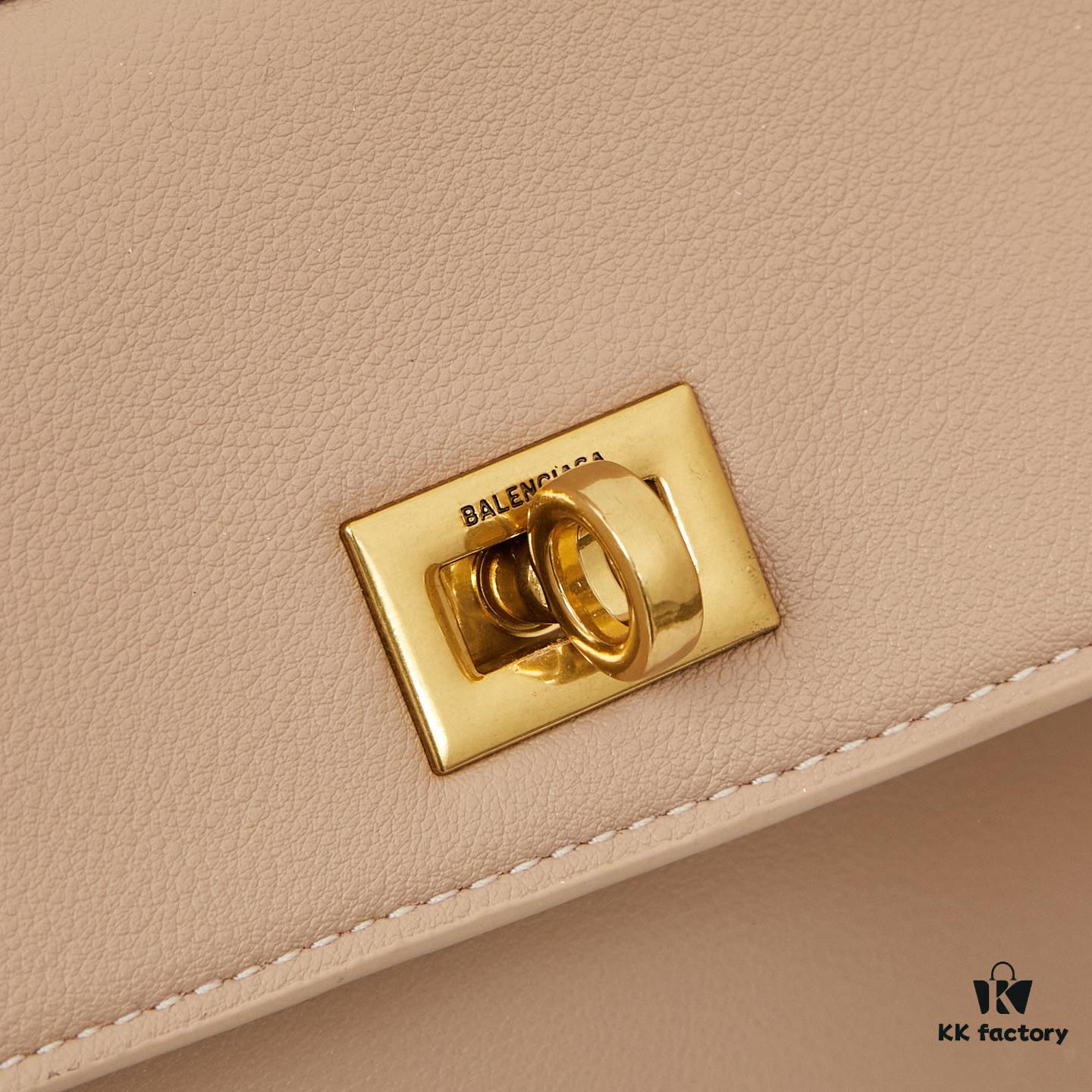 6930debb6e68136f4d9b1f5b BALENCIAGA Paris Fashion! Rodeo Series! Small Smooth Leather Handbag Crossbody Bag with Box