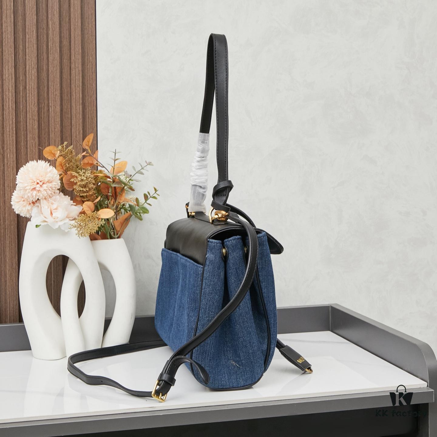 6930dec46e68136f4d9b1f67 Small Fabric and Leather Crossbody Bag BALENCIAGA Paris! ROdeo Series Latest Style Handbag Shoulder Bag