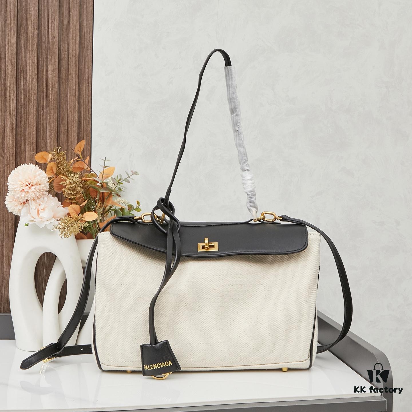 6930decb6e68136f4d9b1f6f Small Fabric and Leather BALENCIAGA Paris Fashion! RODEO Series || Latest Model Handbag Crossbody Bag