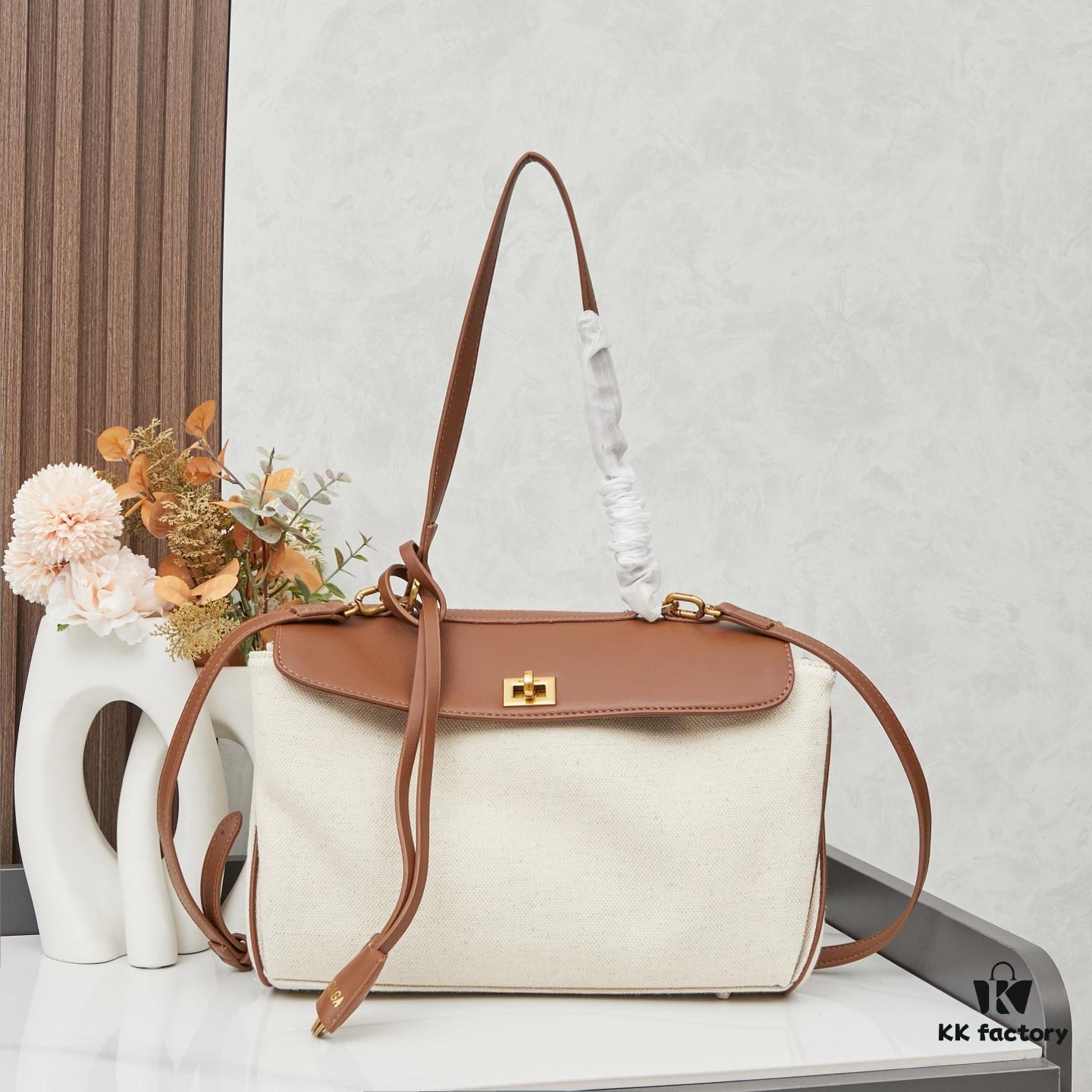 6930ded26e68136f4d9b1f78 Small Fabric and Leather BALENCIAGA Paris Fashion! RODEO Series Handbag Crossbody Bag