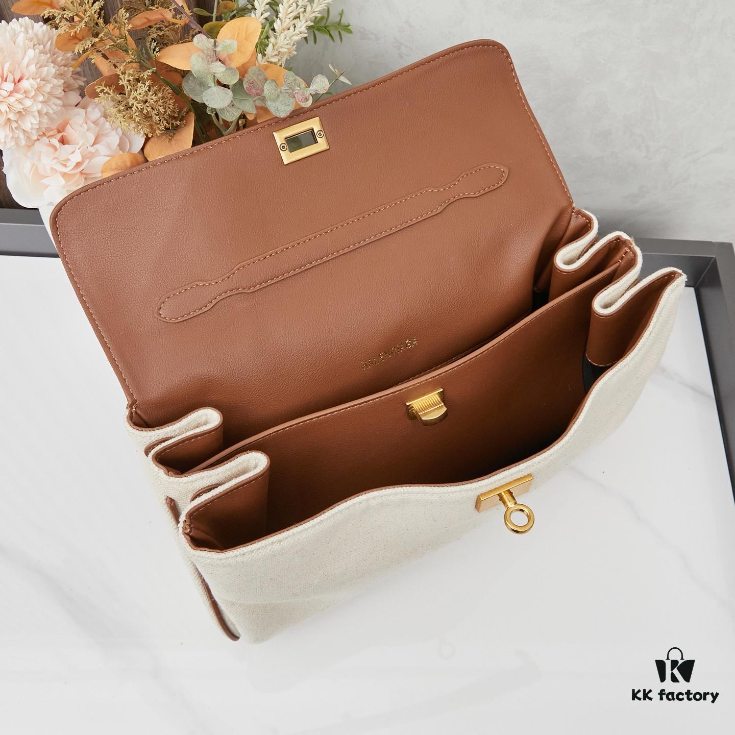 6930ded86e68136f4d9b1f7d Small Fabric and Leather BALENCIAGA Paris Fashion! RODEO Series Handbag Crossbody Bag