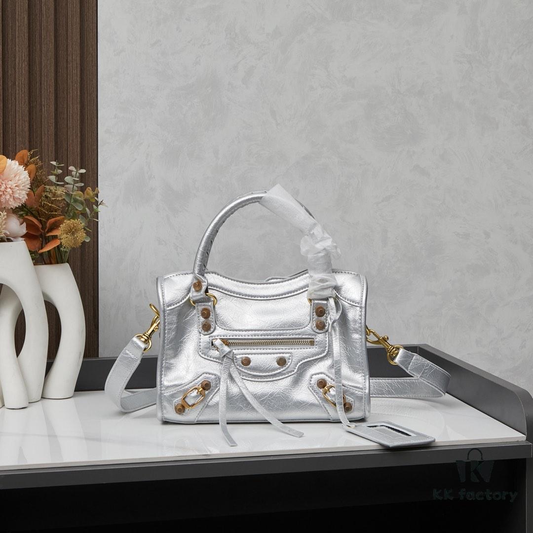 6930df176e68136f4d9b1fc7 Small Gancini Parisian Balenciaga Motorcycle Bag with Box