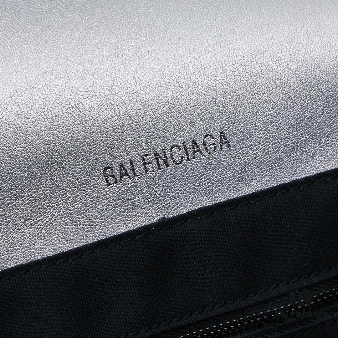 6930df2e6e68136f4d9b1feb Large Silver Buckle (With Box) Balenciaga Latest Long Handle Hourglass Bag
