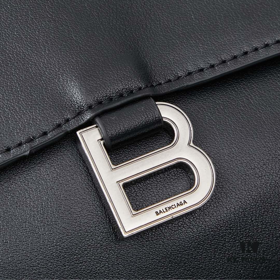 6930df346e68136f4d9b1ff2 Large Silver Buckle Bag (with Box) Balenciaga Latest Long Handle Hourglass Tote