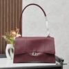 6930df3a6e68136f4d9b2000 Large Silver Buckle Bag (with Box) Balenciaga Latest Long Handle Hourglass Tote