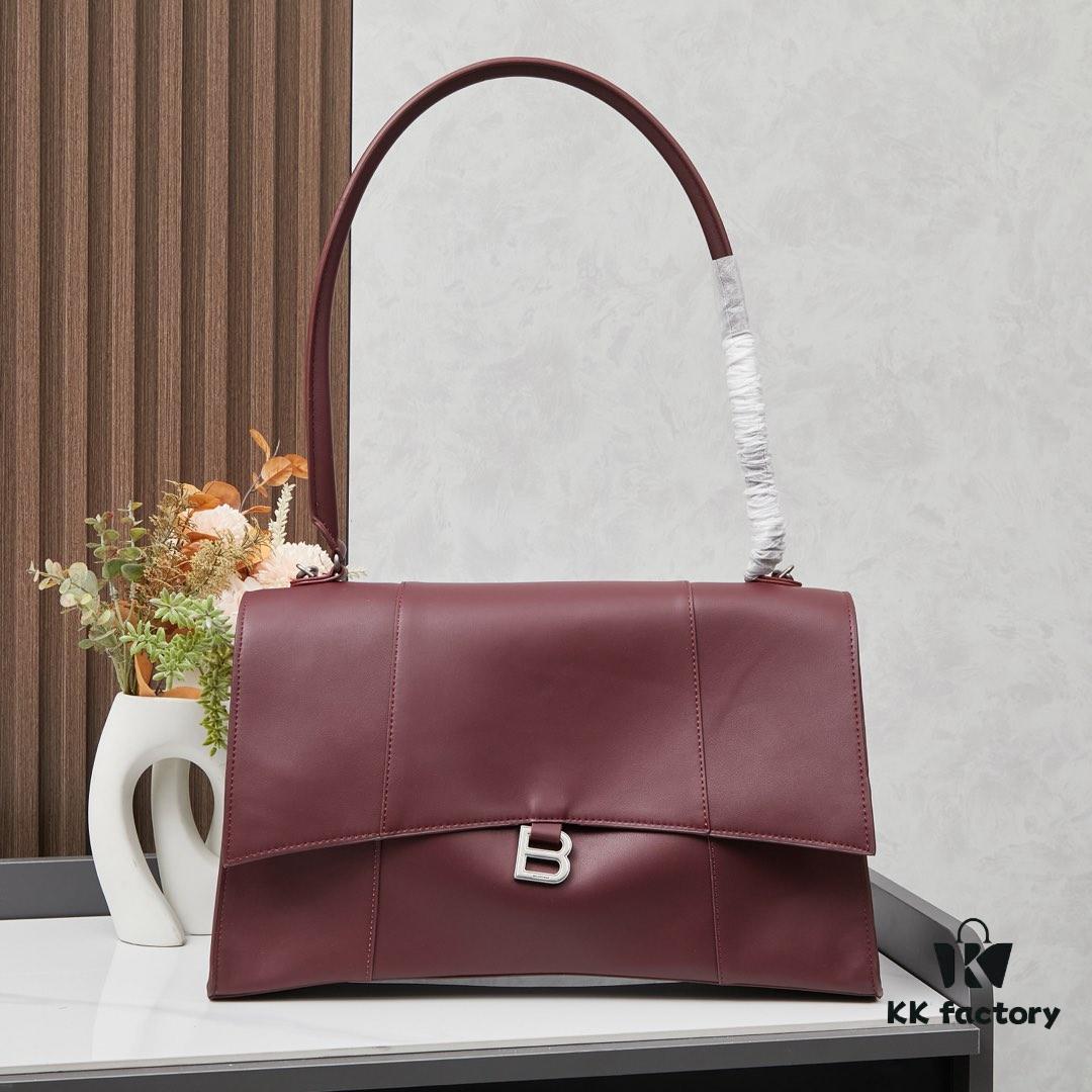 6930df3a6e68136f4d9b2000 Large Silver Buckle Bag (with Box) Balenciaga Latest Long Handle Hourglass Tote