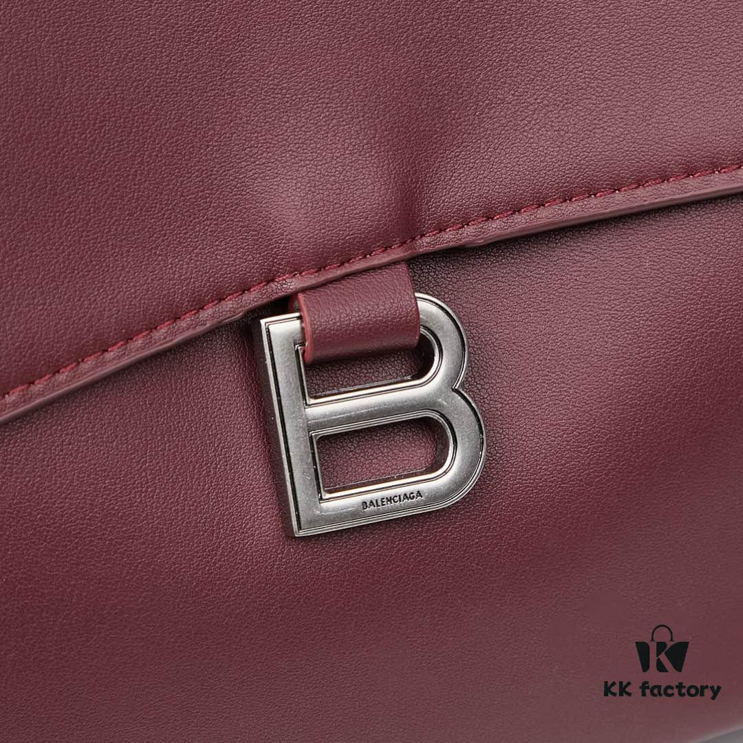 6930df3e6e68136f4d9b2005 Large Silver Buckle Bag (with Box) Balenciaga Latest Long Handle Hourglass Tote