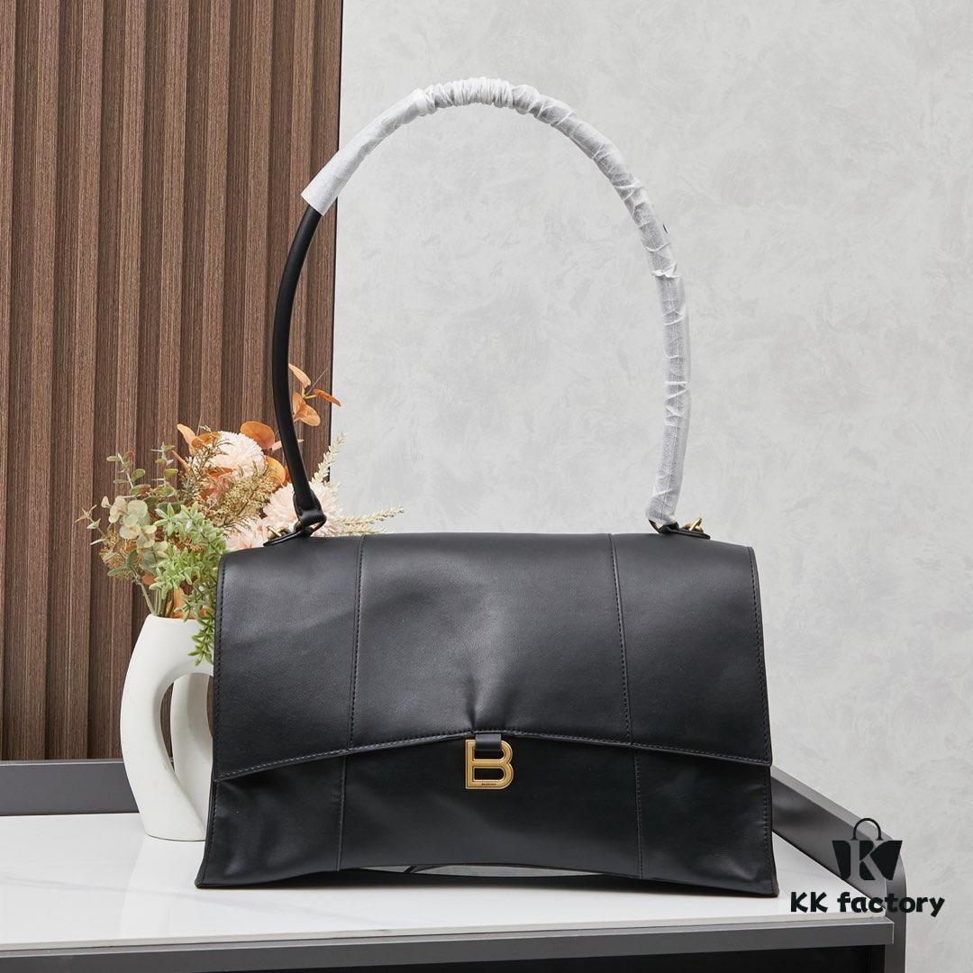 6930df456e68136f4d9b2012 Large Gold Buckle Bag (with Box) Balenciaga Latest Long Handle Hourglass Tote