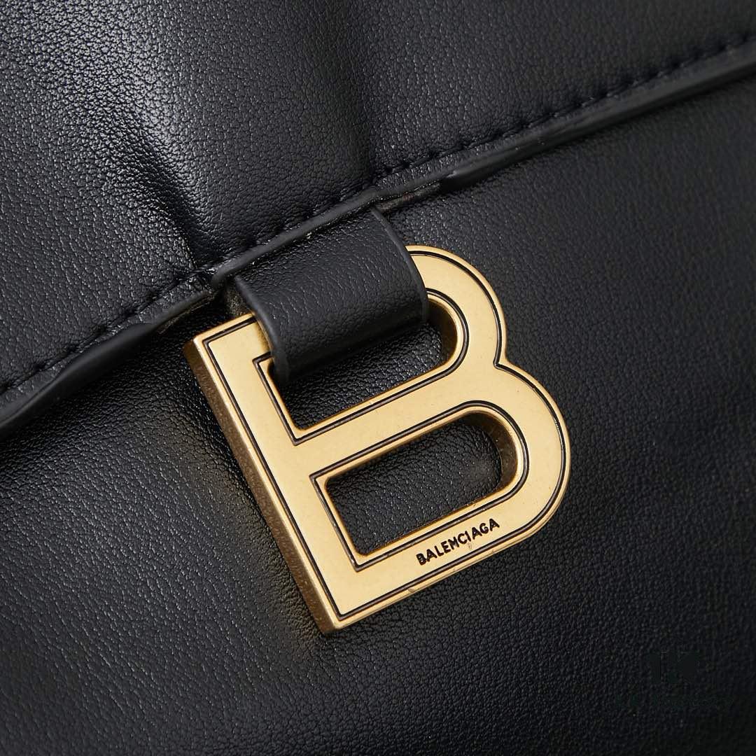 6930df496e68136f4d9b2018 Large Gold Buckle Bag (with Box) Balenciaga Latest Long Handle Hourglass Tote