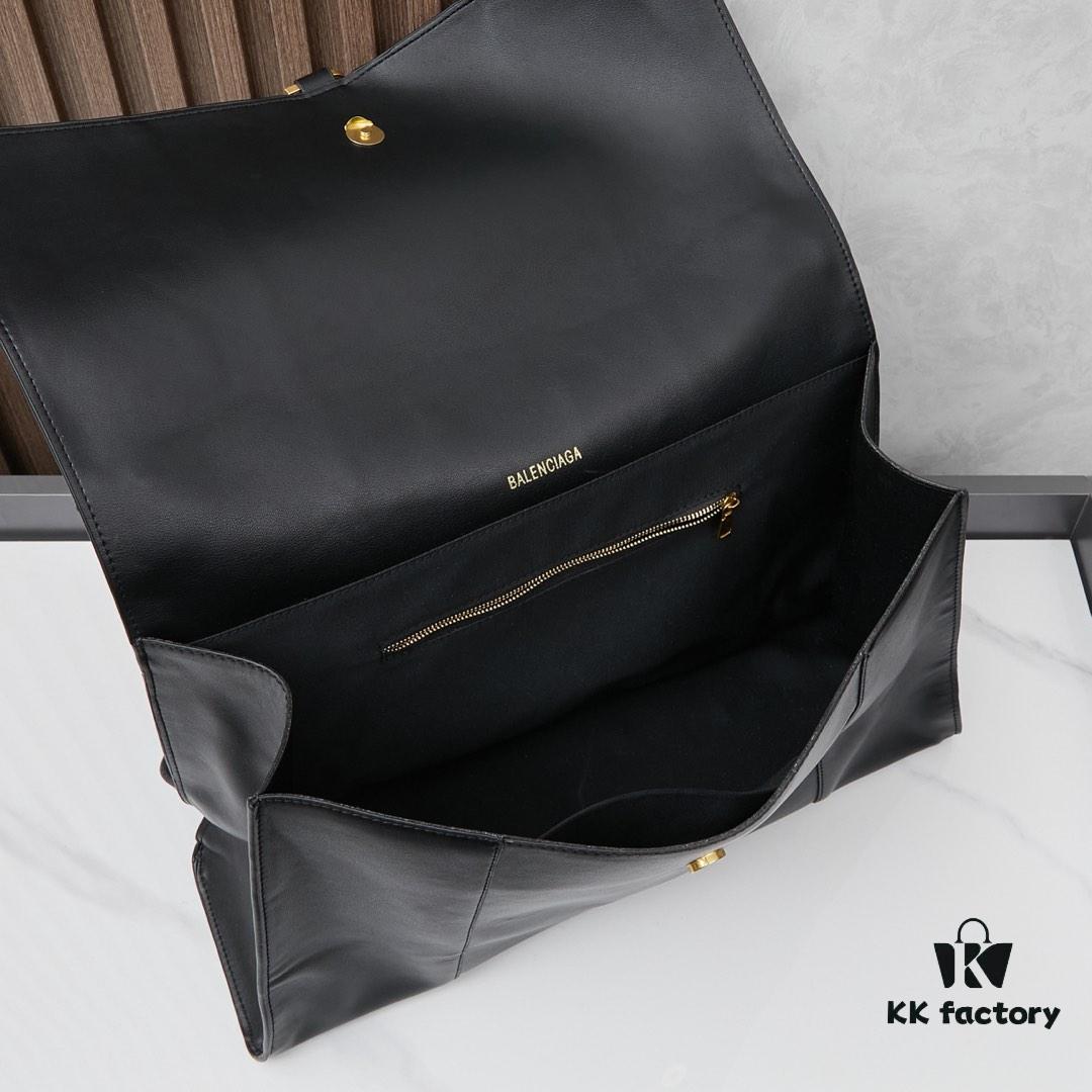 6930df4a6e68136f4d9b2019 Large Gold Buckle Bag (with Box) Balenciaga Latest Long Handle Hourglass Tote