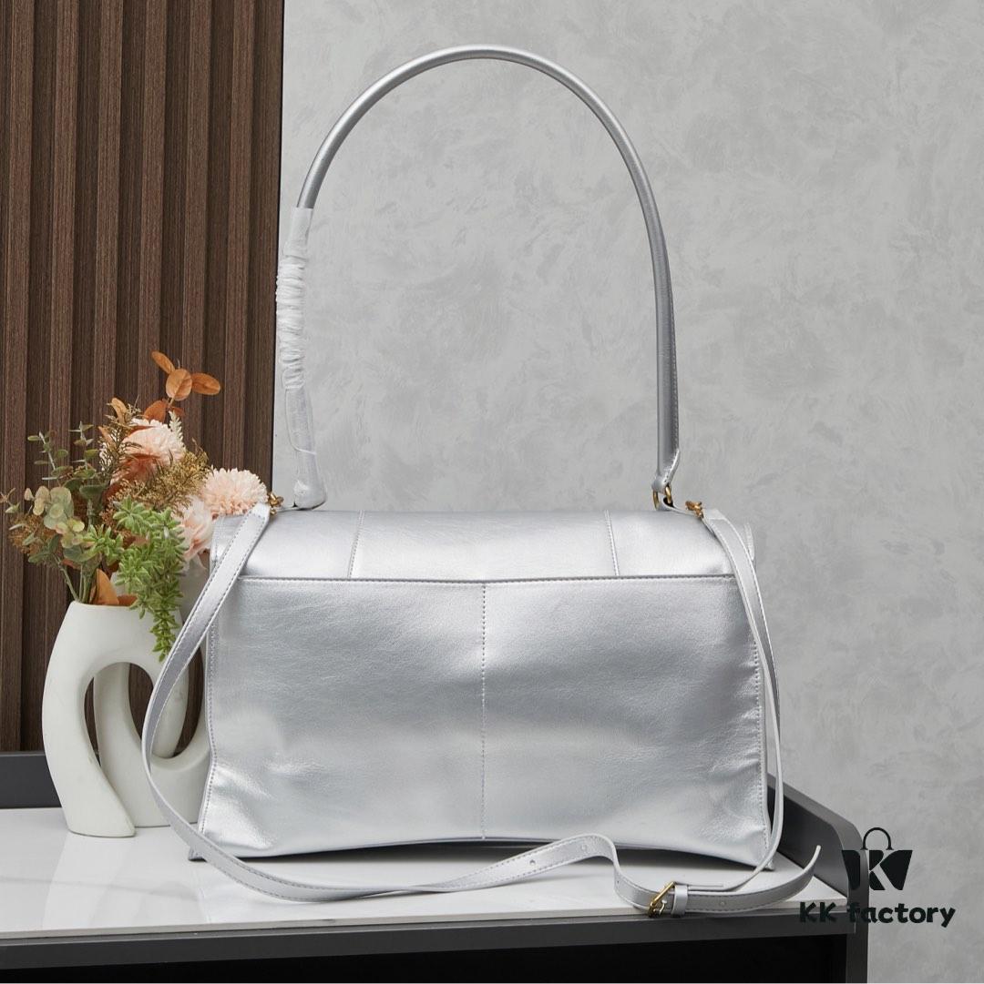 6930df4b6e68136f4d9b201c Large Golden Buckle Bag (with Box) Balenciaga Latest Long Handle Hourglass Bag
