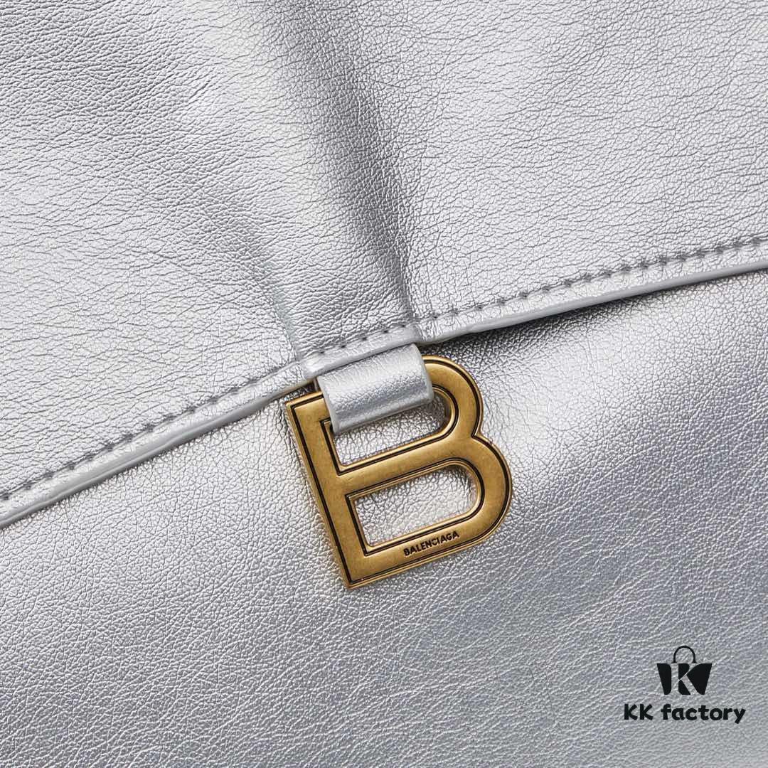 6930df4f6e68136f4d9b201f Large Golden Buckle Bag (with Box) Balenciaga Latest Long Handle Hourglass Bag