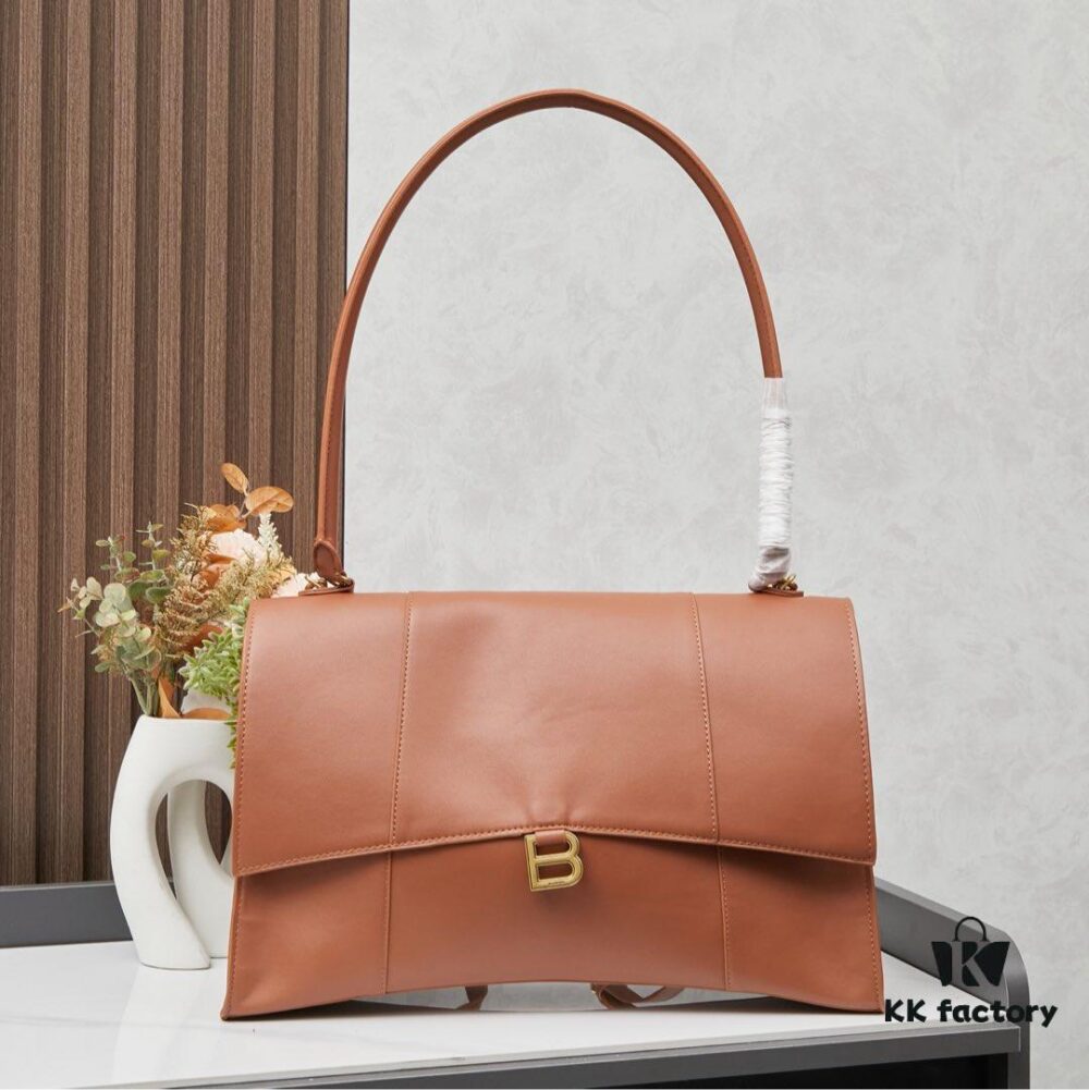 6930df506e68136f4d9b2022 Large Gold Buckle Bag (with Box) Balenciaga Latest Long Handle Hourglass Tote