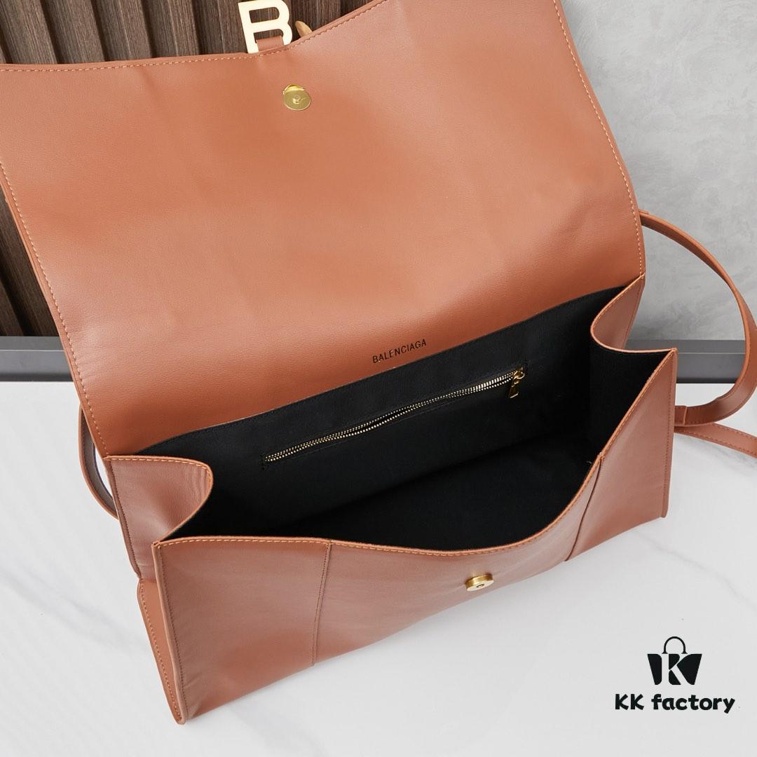 6930df556e68136f4d9b202b Large Gold Buckle Bag (with Box) Balenciaga Latest Long Handle Hourglass Tote