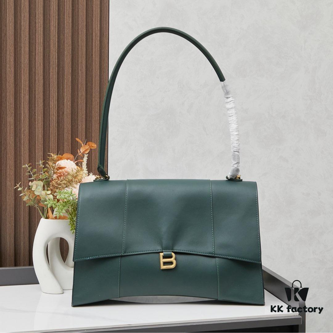 Large Golden Buckle (With Box) Balenciaga Latest Long Handle Hourglass Tote Bag