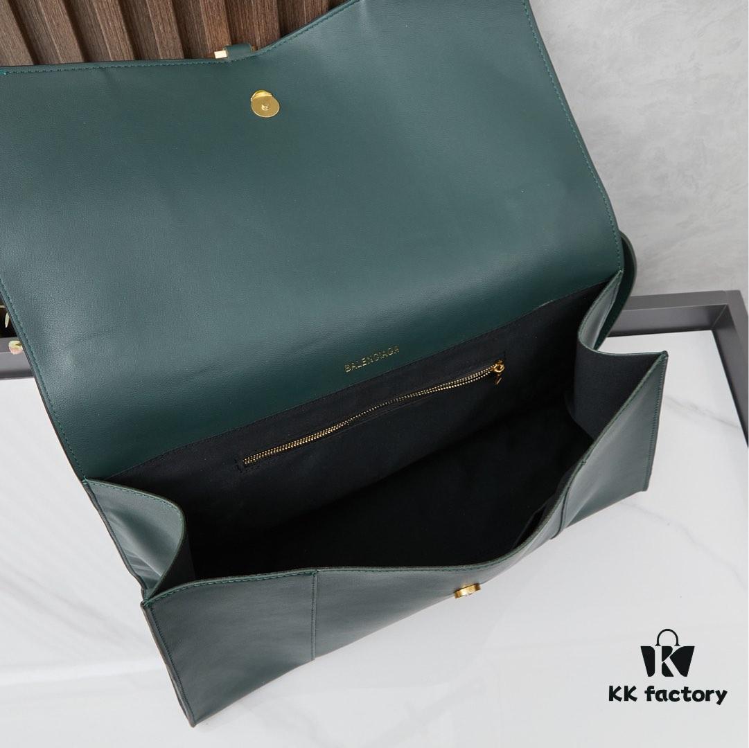 Large Golden Buckle (With Box) Balenciaga Latest Long Handle Hourglass Tote Bag
