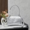 6930df616e68136f4d9b2040 Medium Silver Buckle Bag 💰 (With Box) Balenciaga Latest Long Handle Hourglass Tote
