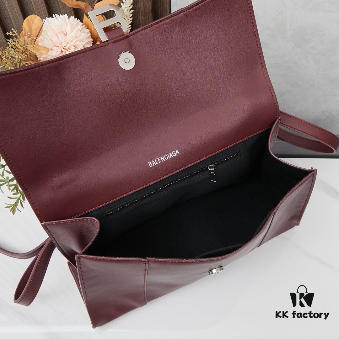 6930df776e68136f4d9b2062 Medium Silver Buckle Bag (with Box) Balenciaga Latest Long Handle Hourglass Bag