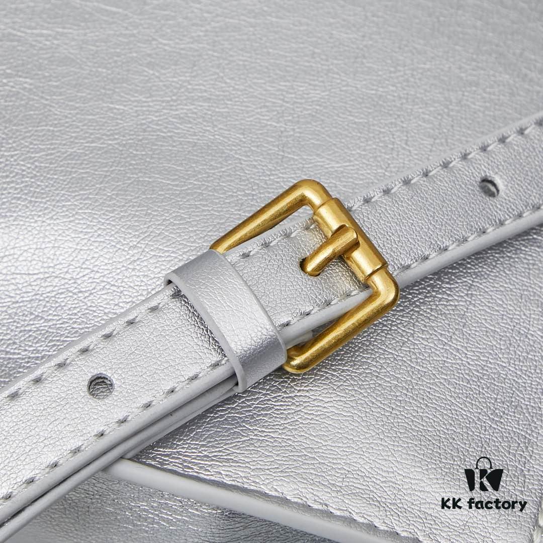 6930df836e68136f4d9b2079 Medium Gold-Tone Buckle Balenciaga Hourglass Handbag (with Box)