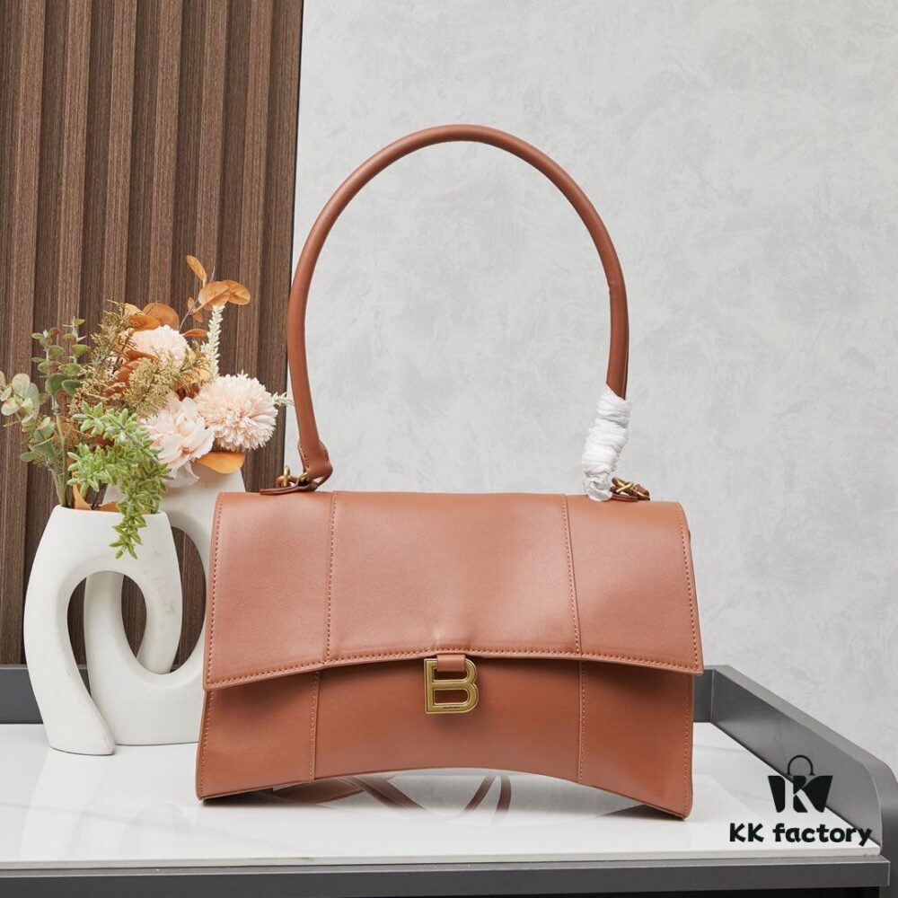 6930df846e68136f4d9b207c Medium Gold-Tone Buckle Balenciaga Hourglass Handbag (with Box)