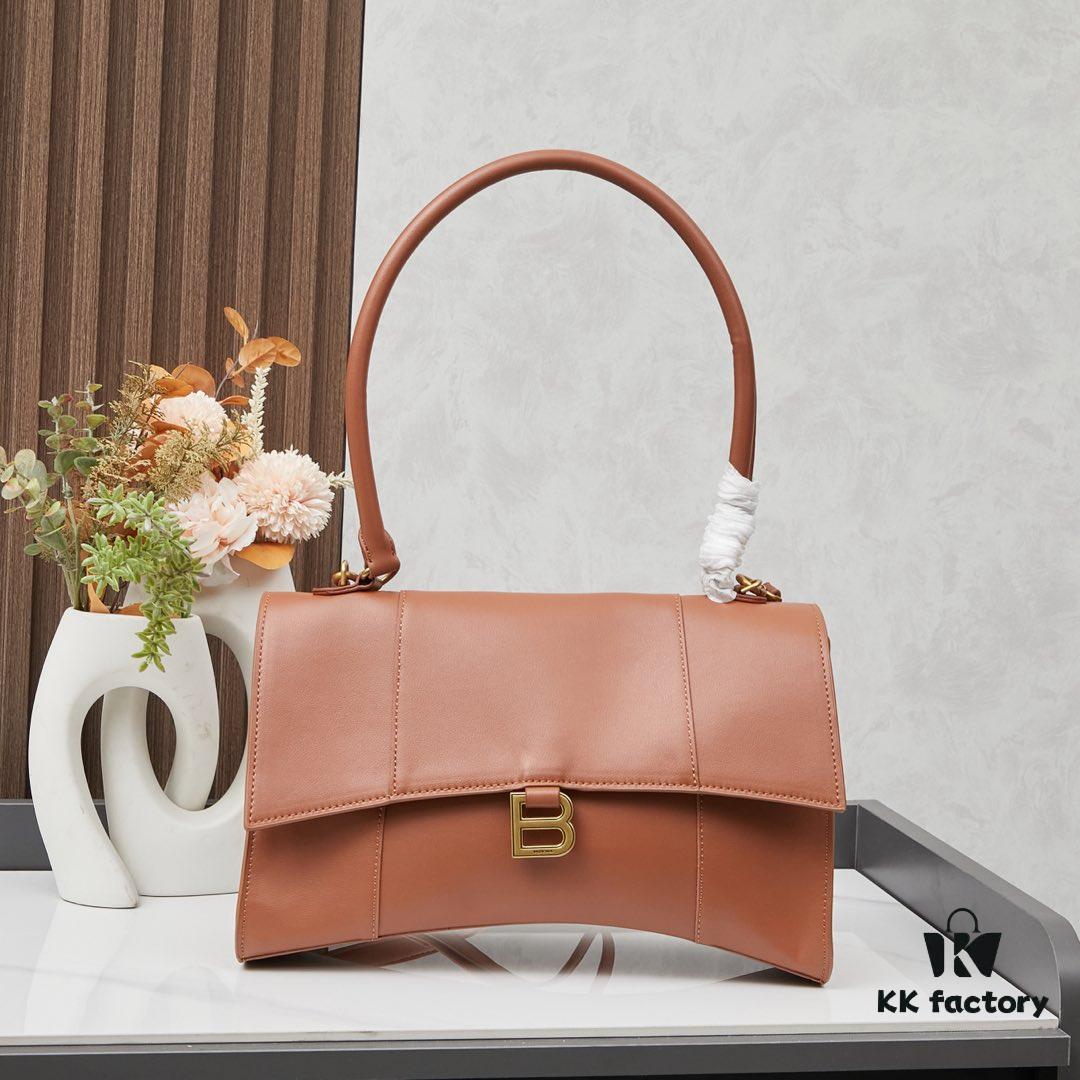 6930df846e68136f4d9b207c Medium Gold-Tone Buckle Balenciaga Hourglass Handbag (with Box)