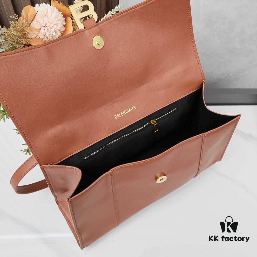 6930df8a6e68136f4d9b2085 Medium Gold-Tone Buckle Balenciaga Hourglass Handbag (with Box)