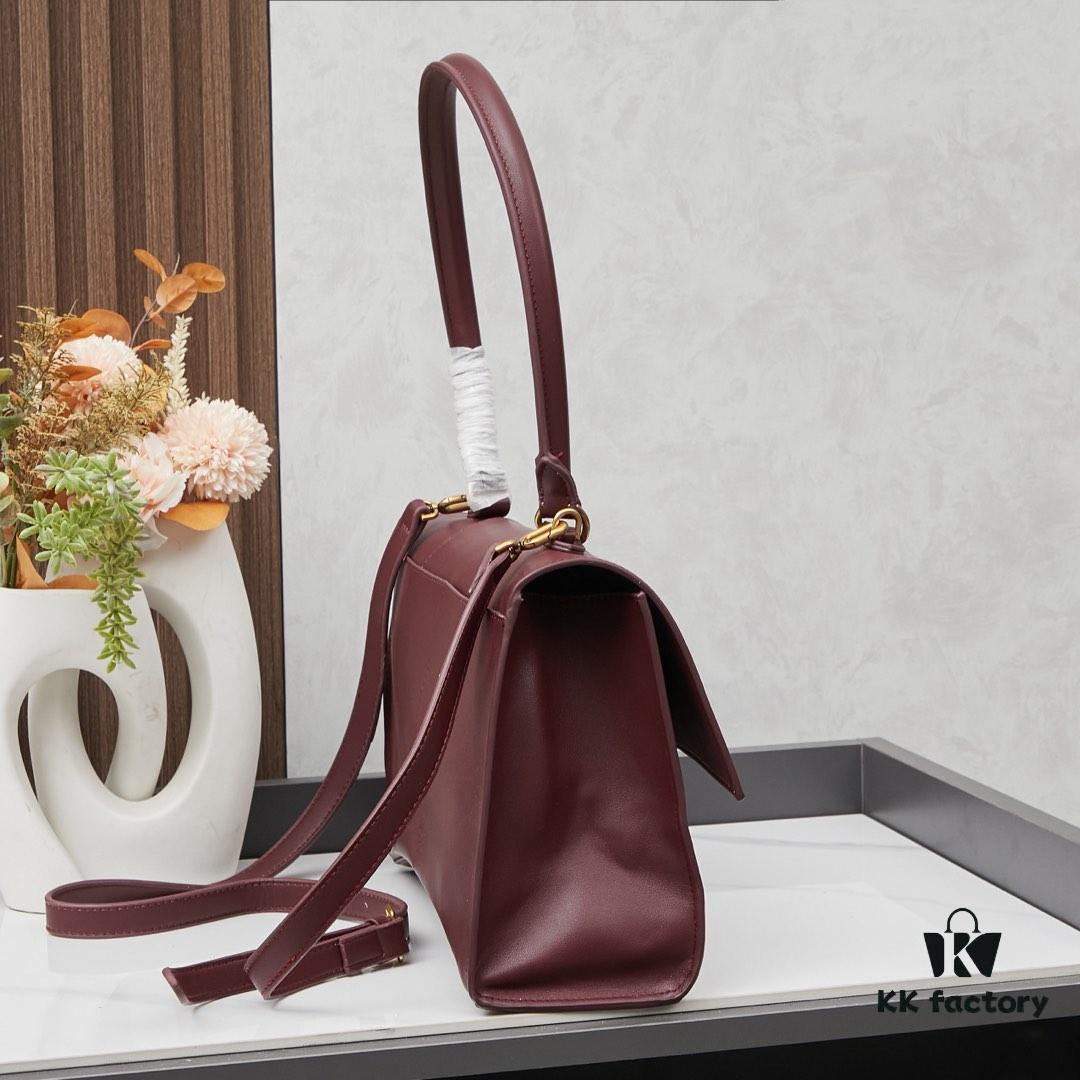 6930df8b6e68136f4d9b2087 Medium Gold Buckle Bag (with Box) Balenciaga Latest Long Handle Hourglass Bag