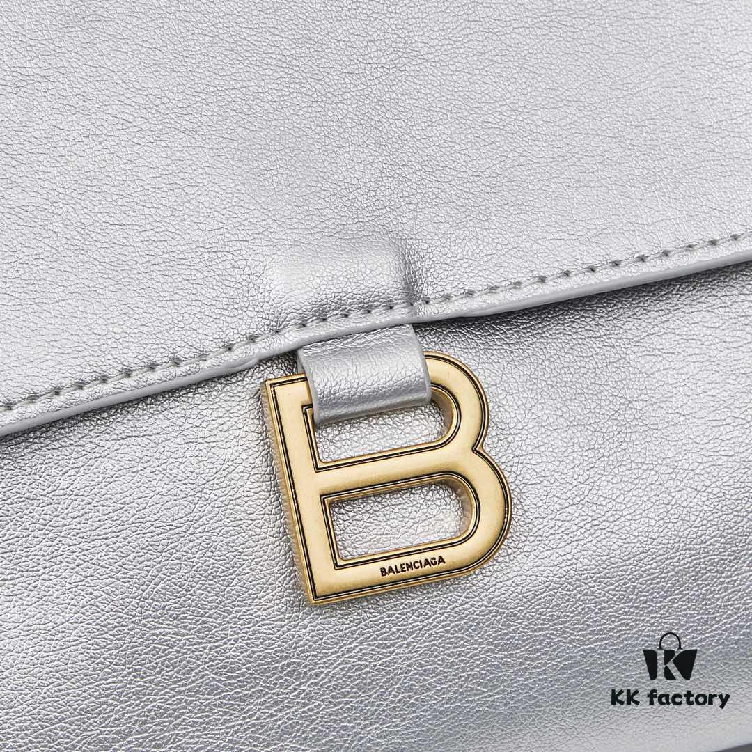 6930df906e68136f4d9b208e Medium Gold-Tone Buckle Balenciaga Hourglass Handbag (with Box)