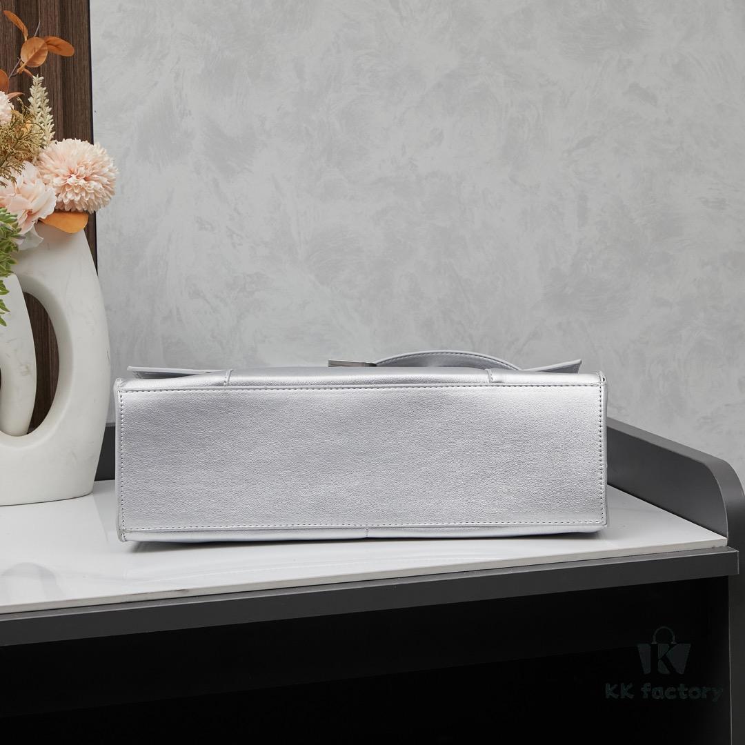 6930df976e68136f4d9b209c Small Silver Buckle (With Box) Balenciaga Latest Long Handle Hourglass Bag