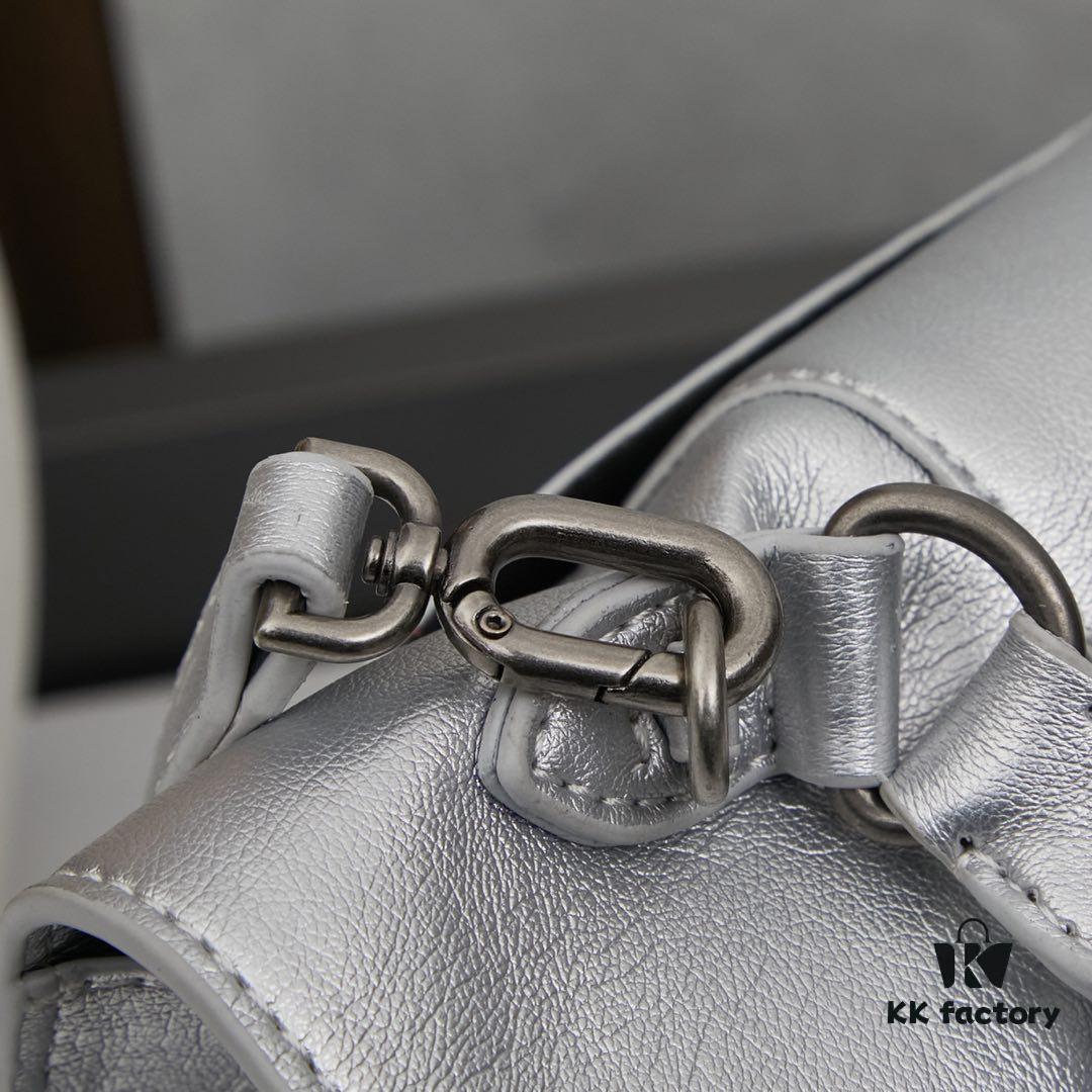 6930df986e68136f4d9b209e Small Silver Buckle (With Box) Balenciaga Latest Long Handle Hourglass Bag