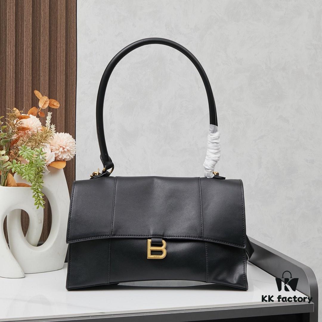 6930dfb06e68136f4d9b20c4 Small Gold-Tone Buckle Parisian Handle Bag (With Box) Balenciaga Latest Long Handle Hourglass Bag