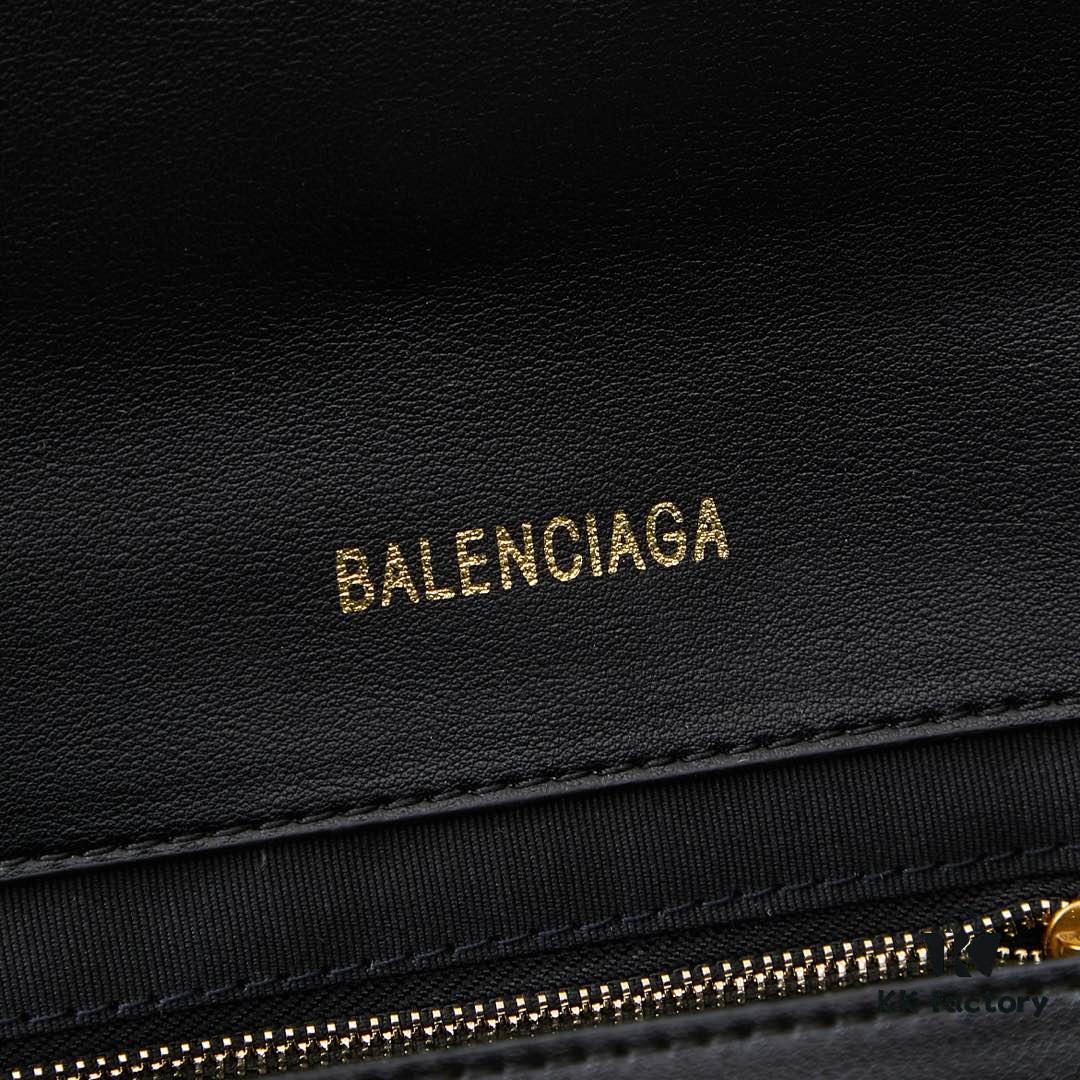 6930dfb56e68136f4d9b20ca Small Gold-Tone Buckle Parisian Handle Bag (With Box) Balenciaga Latest Long Handle Hourglass Bag