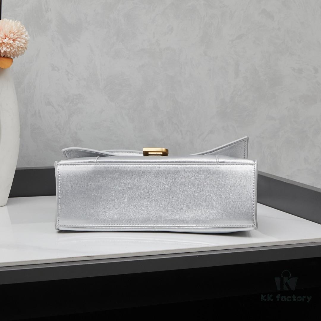 6930dfba6e68136f4d9b20cf Small Gold-Plated Buckle Parisian Handle Balenciaga Hourglass Bag (With Box)