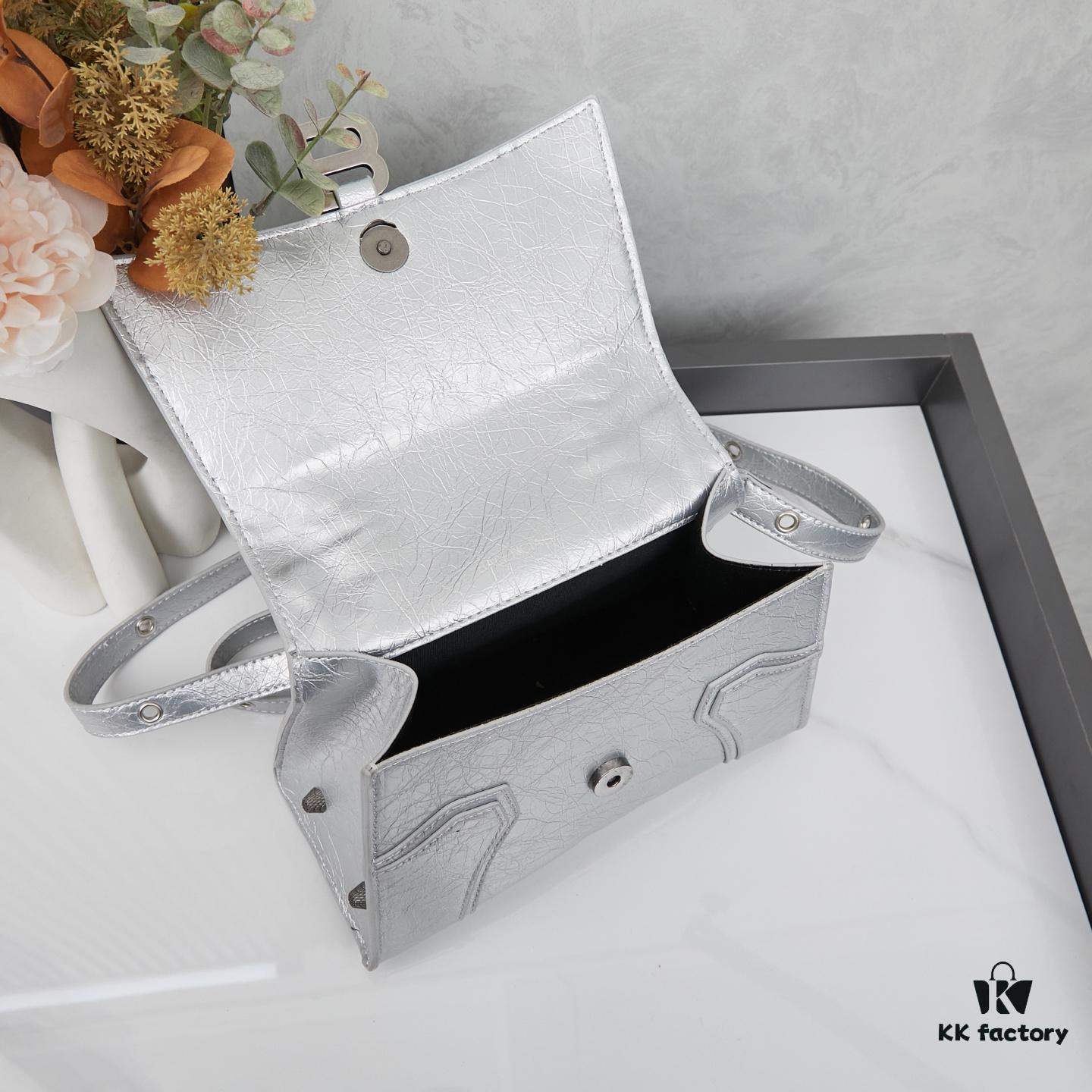 6930dfdc6e68136f4d9b2104 Small Balenciaga Hourglass Motorcycle Bag with Box