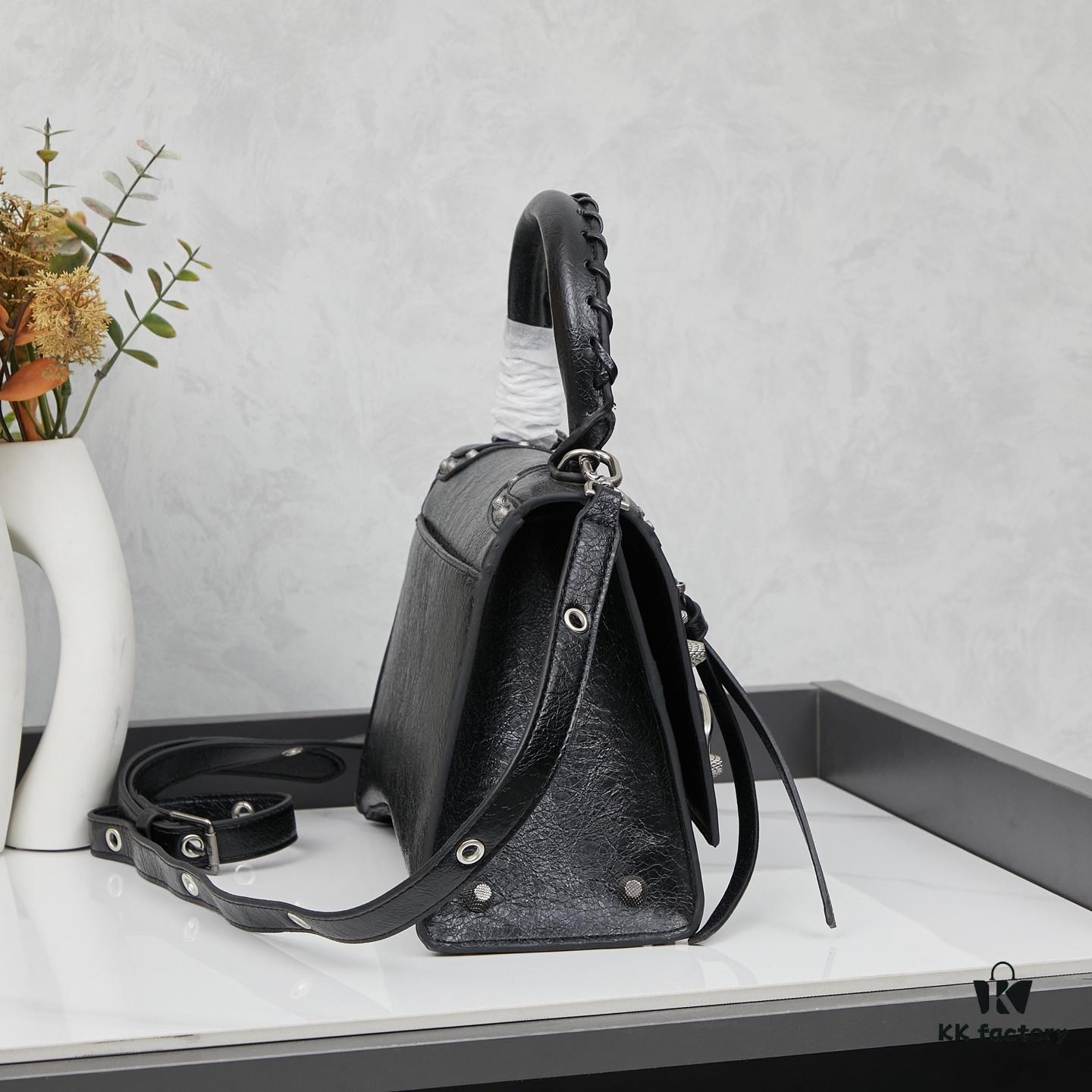 6930e0016e68136f4d9b2130 Large Balenciaga Hourglass Motorcycle Bag with Box