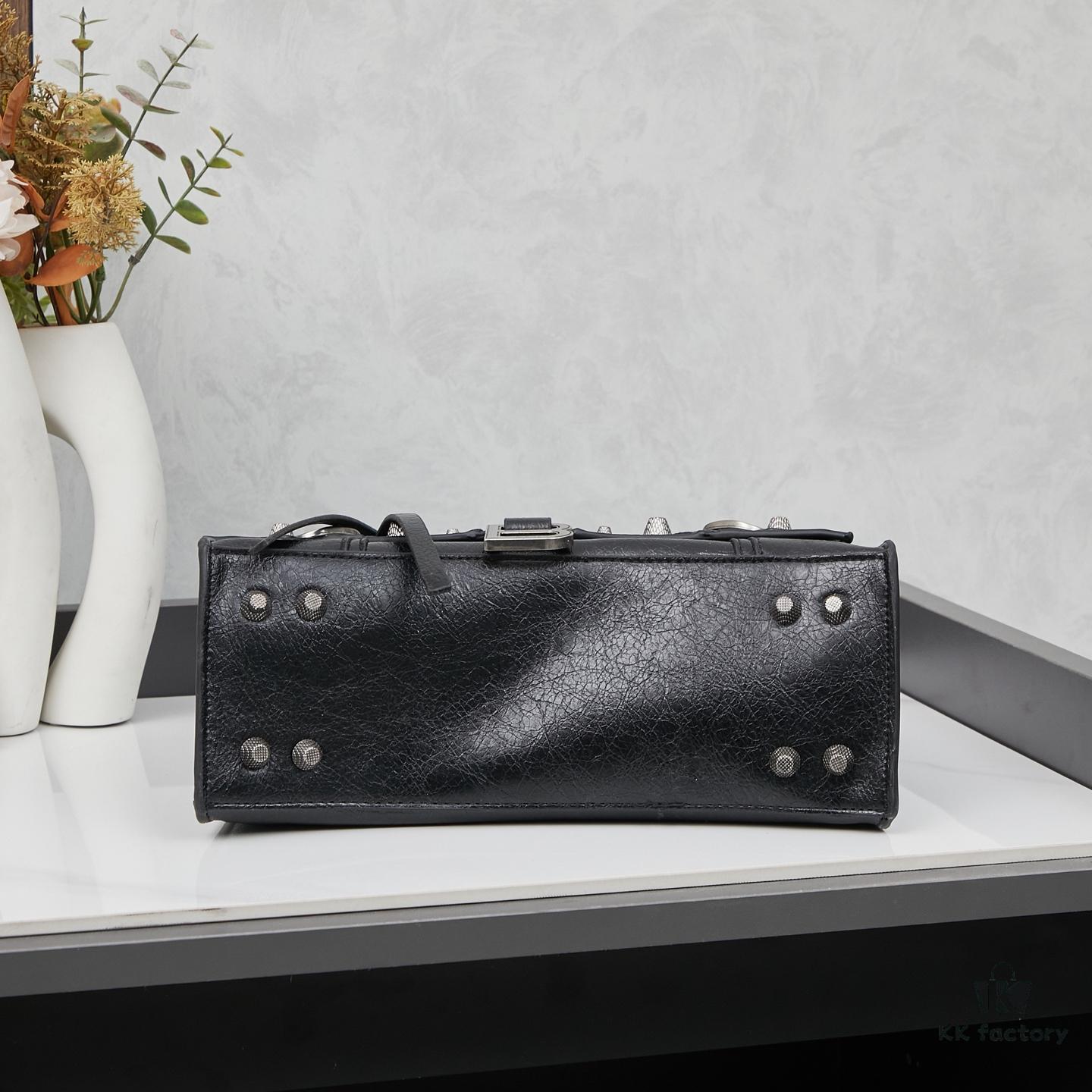 6930e0026e68136f4d9b2131 Large Balenciaga Hourglass Motorcycle Bag with Box