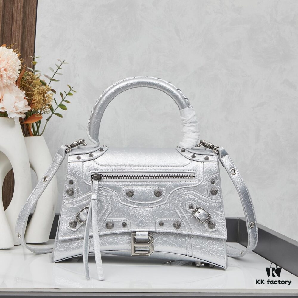 6930e00b6e68136f4d9b213b Large Balenciaga Hourglass Motorcycle Bag with Box