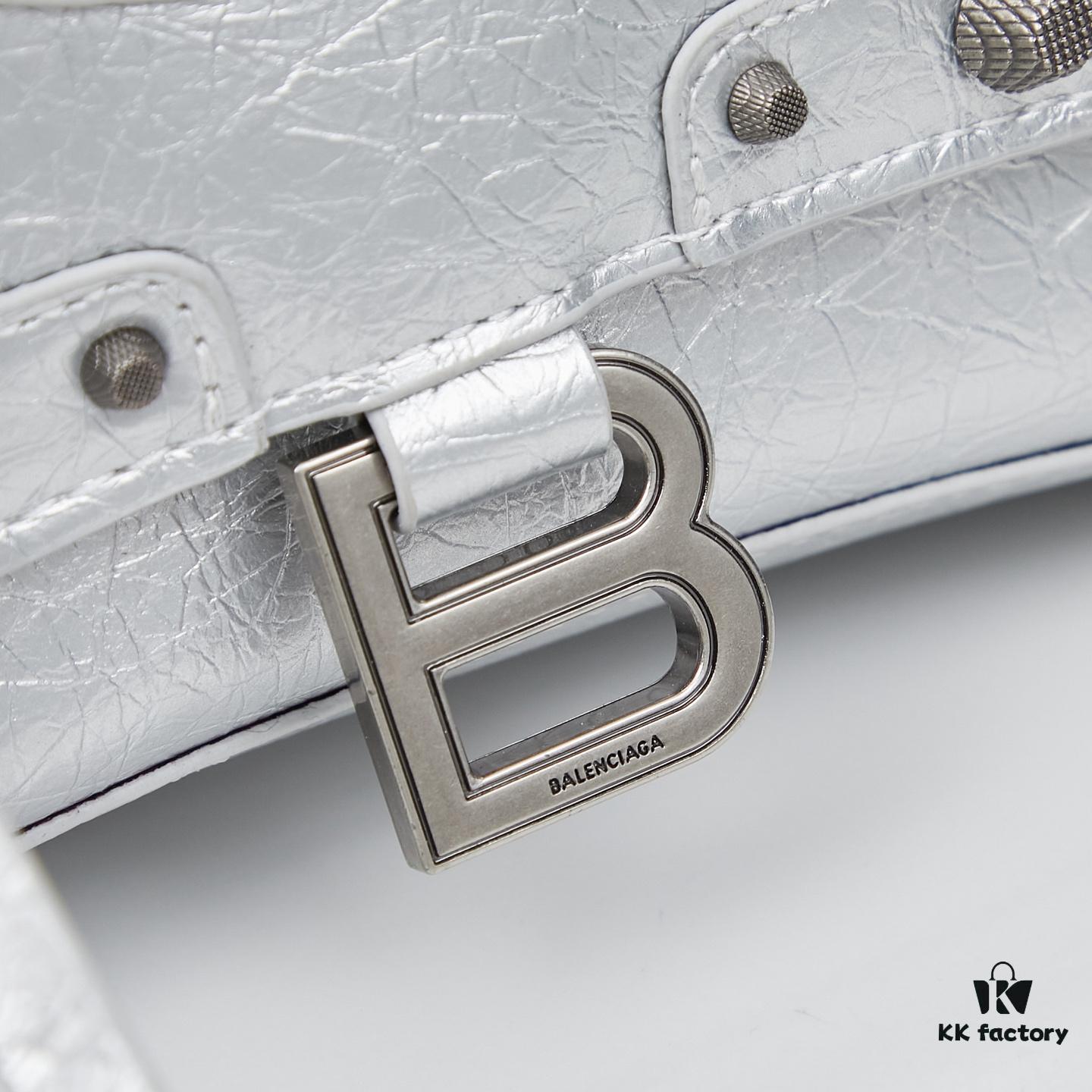 6930e00b6e68136f4d9b213d Large Balenciaga Hourglass Motorcycle Bag with Box
