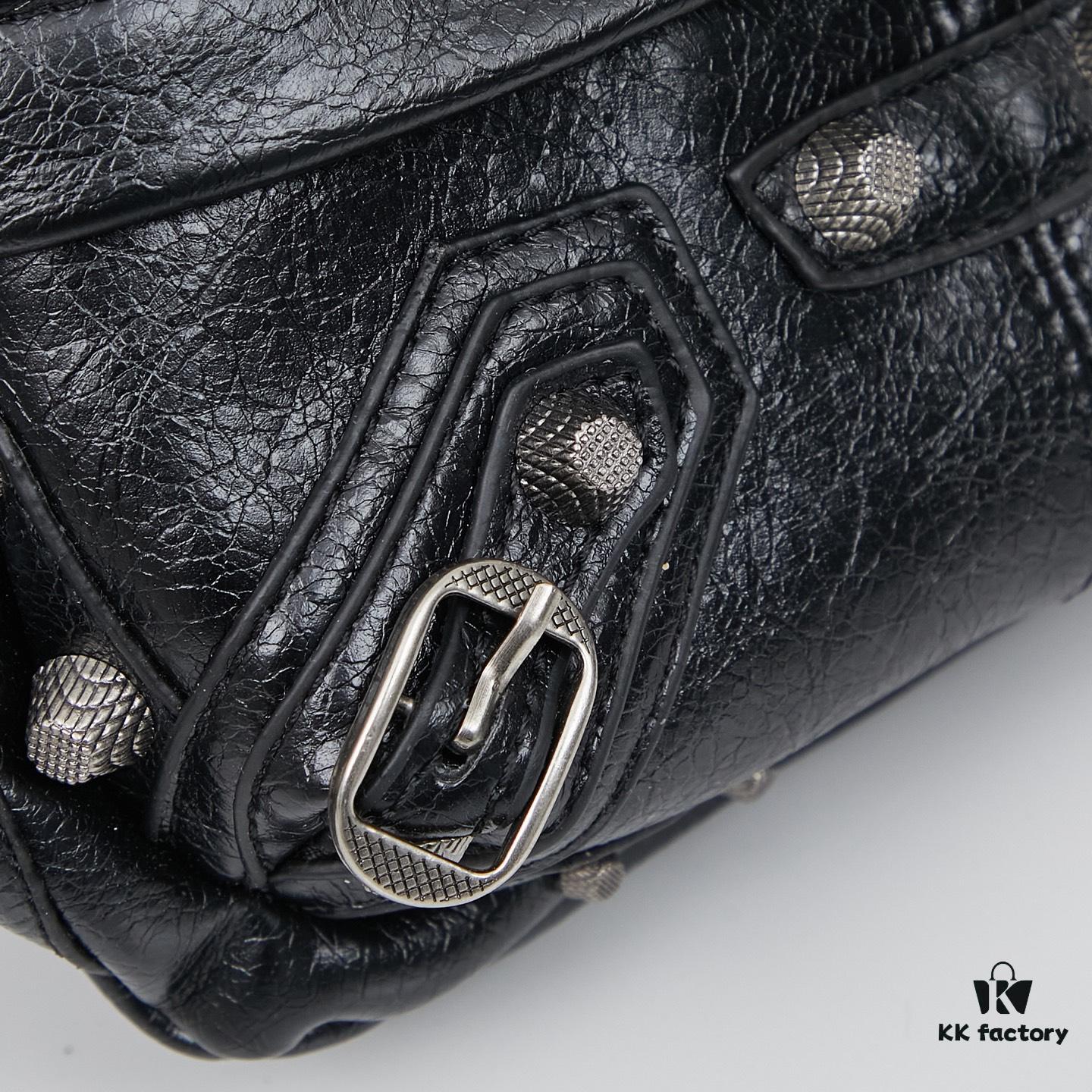 6930e01f6e68136f4d9b2158 Balenciaga LE CAGOLE ||| LE CAGOLE MEN Medium Waist Bag in Black Fine-Grained Lambskin