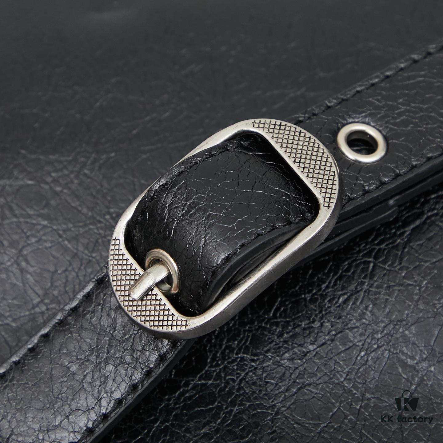 6930e01f6e68136f4d9b2159 Balenciaga LE CAGOLE ||| LE CAGOLE MEN Medium Waist Bag in Black Fine-Grained Lambskin
