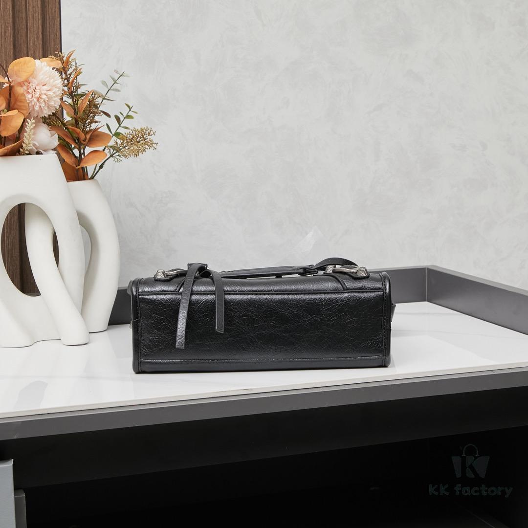 6930e0246e68136f4d9b2160 Small Silver Buckle Balenciaga Motorcycle Bag with Box - Gaint City Collection