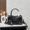 Balenciaga Motorcycle Bag in Medium Size with Silver Buckle, Includes Box