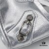 6930e0396e68136f4d9b217e Small Silver-Clasp Balenciaga Motorcycle Bag with Box