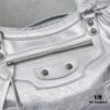 Balenciaga Motorcycle Bag Medium Size with Silver Buckle, Includes Box